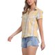 thumbnail image 4 of INSPIRE CHIC Camisas de Cuadros para Mujer Cuello de Punta Blusas Abotonadas Amarillo Azul XL, 4 of 6