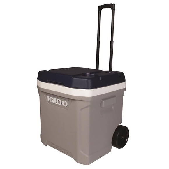 Cooler Igloo MaxCold Grey de 62 cuartos de galón con ruedas y asa
