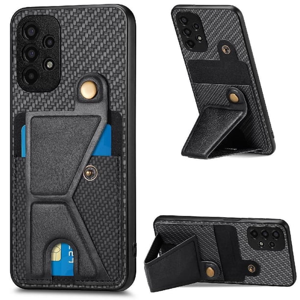 Funda Resistente para Samsung Galaxy A13 4G con Tarjetero y Soporte, Diseño Magnético Negro