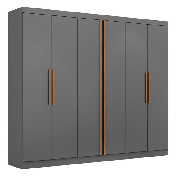 Closet Titanium 6 puertas 4 cajones Blanco Gris