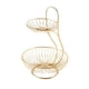 thumbnail image 1 of Frutero Canasto De Pan Plato De Almacenamiento Mesa De Comedor Decoración Del Hogar Oro 2 Niveles, 1 of 3