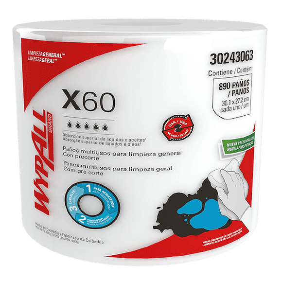 Paño Wypall X-60 Jumbo roll x 890 paños