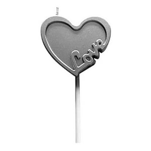 Genérico - Vela Love En Forma De Corazón 21Cm Plata
