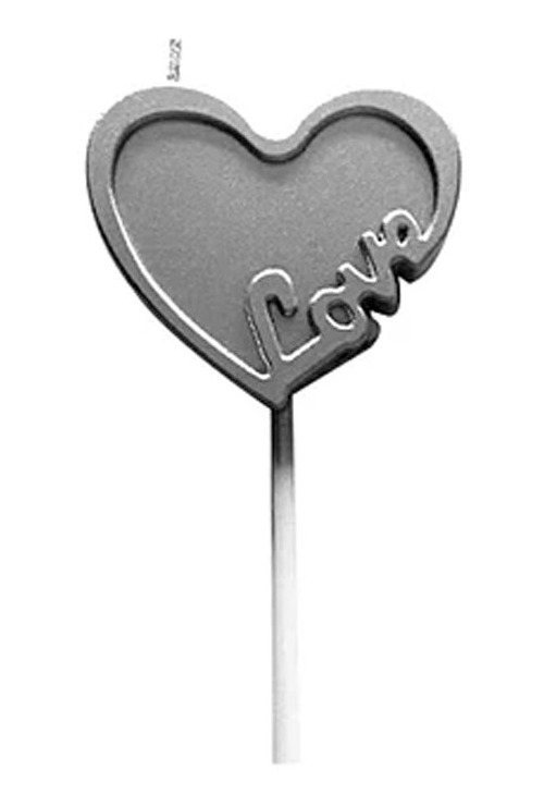 Genérico - Vela Love En Forma De Corazón 21Cm Plata
