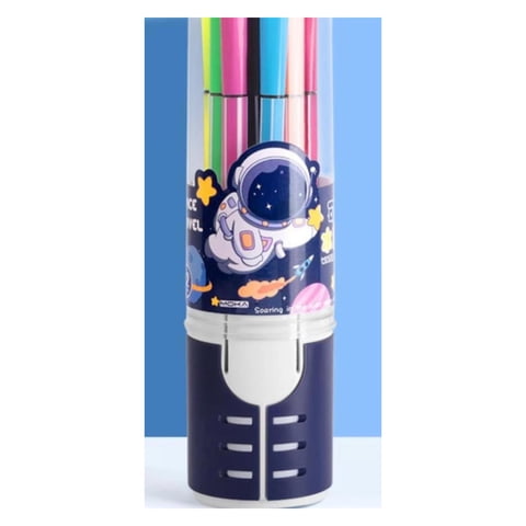Genérico - Pack 12 Lapices Boligrafos De Colores Azul Astronauta Kawaii