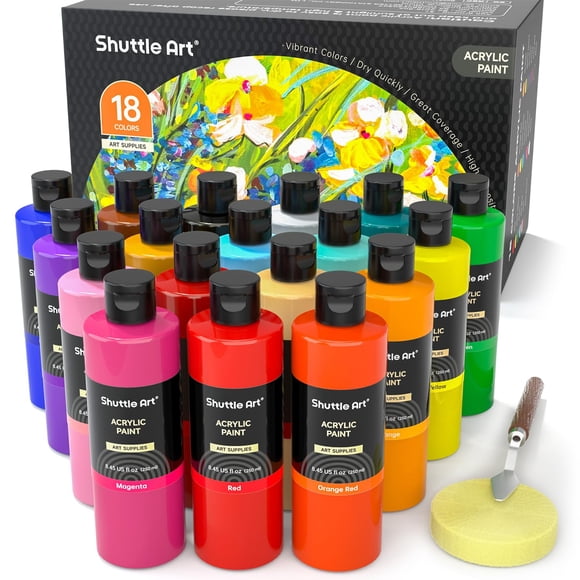 Set De Pintura Acrílica 18 Colores 250 Ml Para Artistas