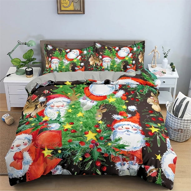 Christmas Decoration Bedding Set Luxury Soft Duvet Cover Set Christmas Printed Quilt Cover Home Textile