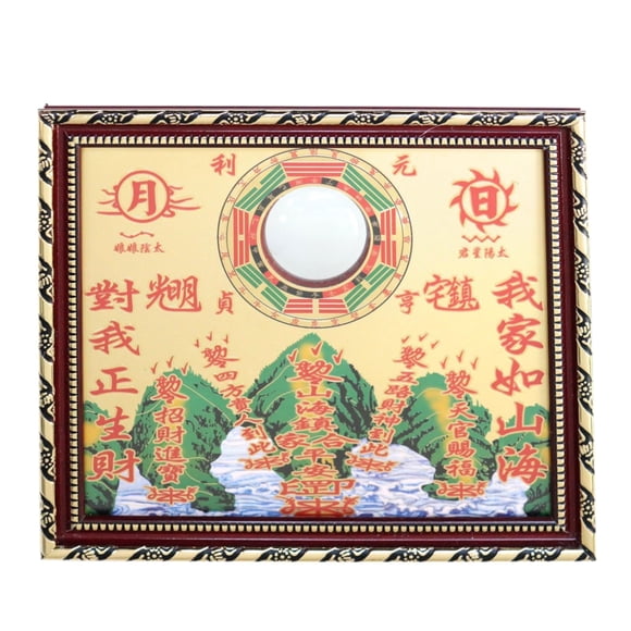 Placa Feng Shui Shan Hai Zhen con talismanes taoístas y bagua