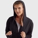 thumbnail image 4 of Sudadera con capucha Hanes Slub Jersey para mujer, color negro, talla L, 4 of 6