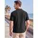 thumbnail image 3 of INSPIRE CHIC Camiseta Polo de Punto Jacquard para Hombre Cuello en V Transpirable Verano Golf Talla M Negro, 3 of 5