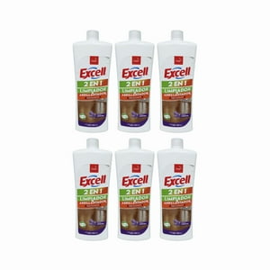 Pack 6 Limpiador Y Abrillantador 2 En 1 Excell 900Ml Pisos Flotante