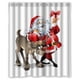 thumbnail image 1 of Cortina de ducha de Papá Noel con diseño de Feliz Navidad, ideal como regalo, con ganchos, tamaño 60 x 72 pulgadas, 1 of 3