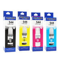 Pacific Color - Tinta Alternativa Pack T544 L3110 L3150 L3210 L3250 L5190 Negro Cyan Magenta Yello