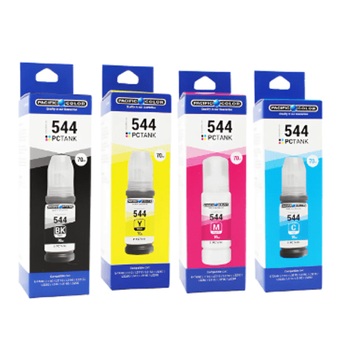 Pacific Color - Tinta Alternativa Pack T544 L3110 L3150 L3210 L3250 L5190 Negro Cyan Magenta Yello