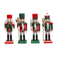 Bothyi - Juego De Adornos Navideños Con Figura De Cascanueces, Muñeca De Madera Para Fiesta De Inauguración De La Casa, 18Cm, 4 Piezas
