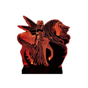 Lelumania - Lampara Ilusion 3D Unicornio Y Hada De 7 Colores, Base Touch