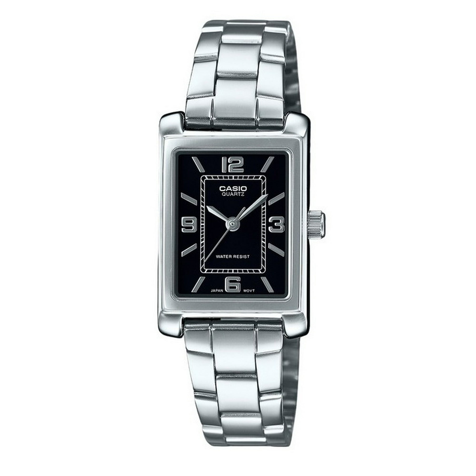 Reloj Analógico Casio Ltp-1234dd-1a Acero Inoxidable Negro Mujer