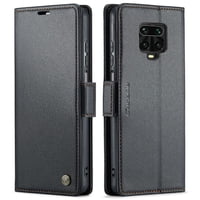 Caseme Tipo Cartera Xiaomi Redmi Note 9S/Note 9 Pro Con Cierre Magnético, Rfid, Tarjetero, Soporte, Carga Inalámbrica