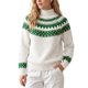 thumbnail image 1 of INSPIRE CHIC Suéter Fair Isle para Mujer Cuello Alto Vintage Casual Manga Larga Talla Grande Beige, 1 of 6