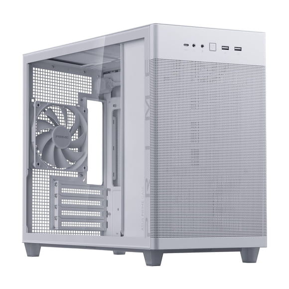 Funda de ordenador ASUS Prime AP201 de cristal templado microATX blanco
