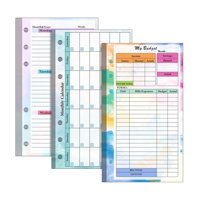 Magideal - Papel Forrado De Hojas Sueltas De 6 Anillas, Carpeta A6, Planificador, Diario De Inserción, Papel De Repuesto A6 Para Organizador Personal, Libros De Tipo B