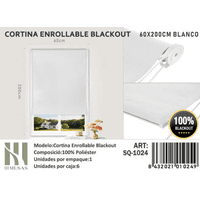 Todostore - Cortina Roller Blackout 60X200Cm Blanco 1024