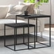 thumbnail image 2 of Juego de mesa de café VidaXL de madera y metal de ingeniería negra, 2 of 9