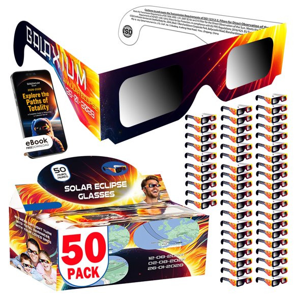 Gafas de Eclipse Solar Galaxium - Pack de 50 (ISO 12312-2)