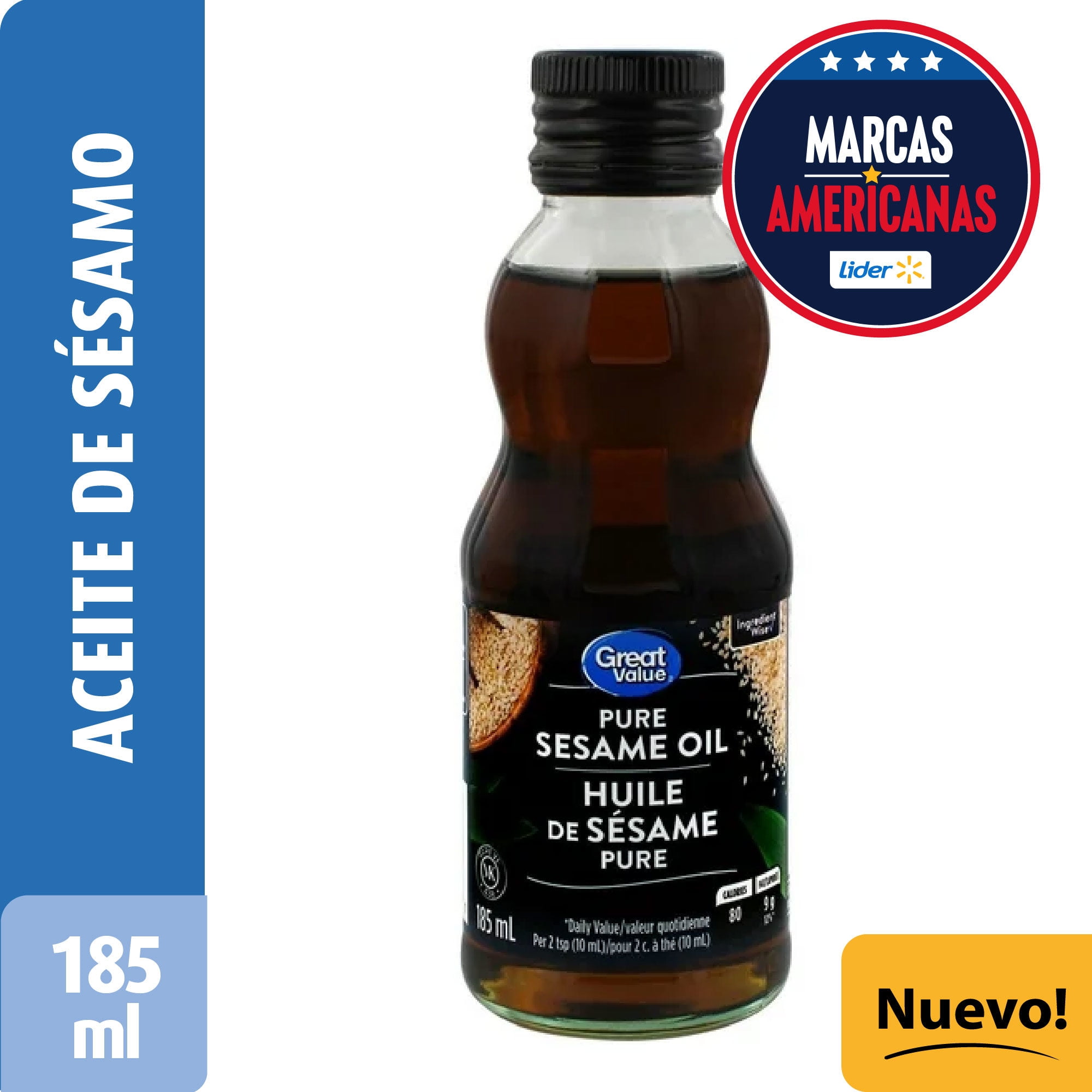 Aceites Vegetales De Sésamo Botella 185 ml Great Value