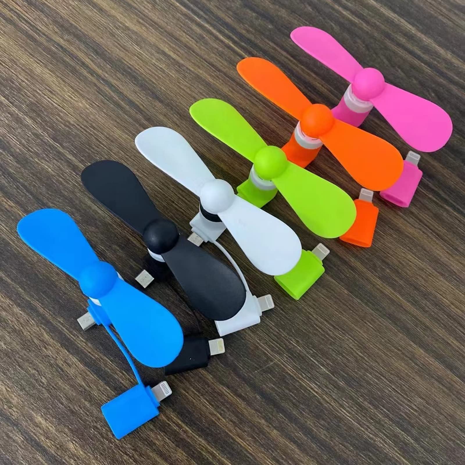 Mini Ventilador Para Teléfono Celular Baieasy Usb C Y Puerto Lightning (paquete De 6)