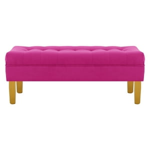Bodevir - Banqueta Wood 2C Felpa 01 Fucsia