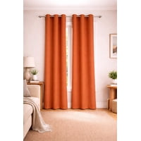 Clems - Cortina 100% Blackout De Tela Engomada 2 Paños Naranja