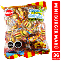 Genérico - Bolsa De Gomitas Mabú Mini Burger (Bolsa Con 36 Unidades)