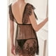 thumbnail image 3 of Romantic Floral Lace Dress, Sheer Backless Mesh Babydoll, Women's Sexy Lingerie & Underwear, 3 of 3