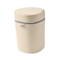 Magideal - Cubo De Basura A Presión Con Tapa, Cubo De Basura De Alimentos, Cubo De Basura De Cocina De 12L, Cubo De Basura Doméstico Para Baño, Dormitorio, Cocin Redondo