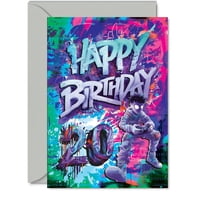 Tarjeta De Felicitación Giftzie Para 20 Cumpleaños De Epic Gamer, 5 X 7 Pulgadas