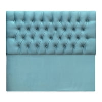 Espacio Hogar - Respaldo Capitone Premium Super King Felpa Turquesa