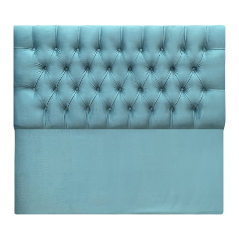 Espacio Hogar - Respaldo Capitone Premium Super King Felpa Turquesa