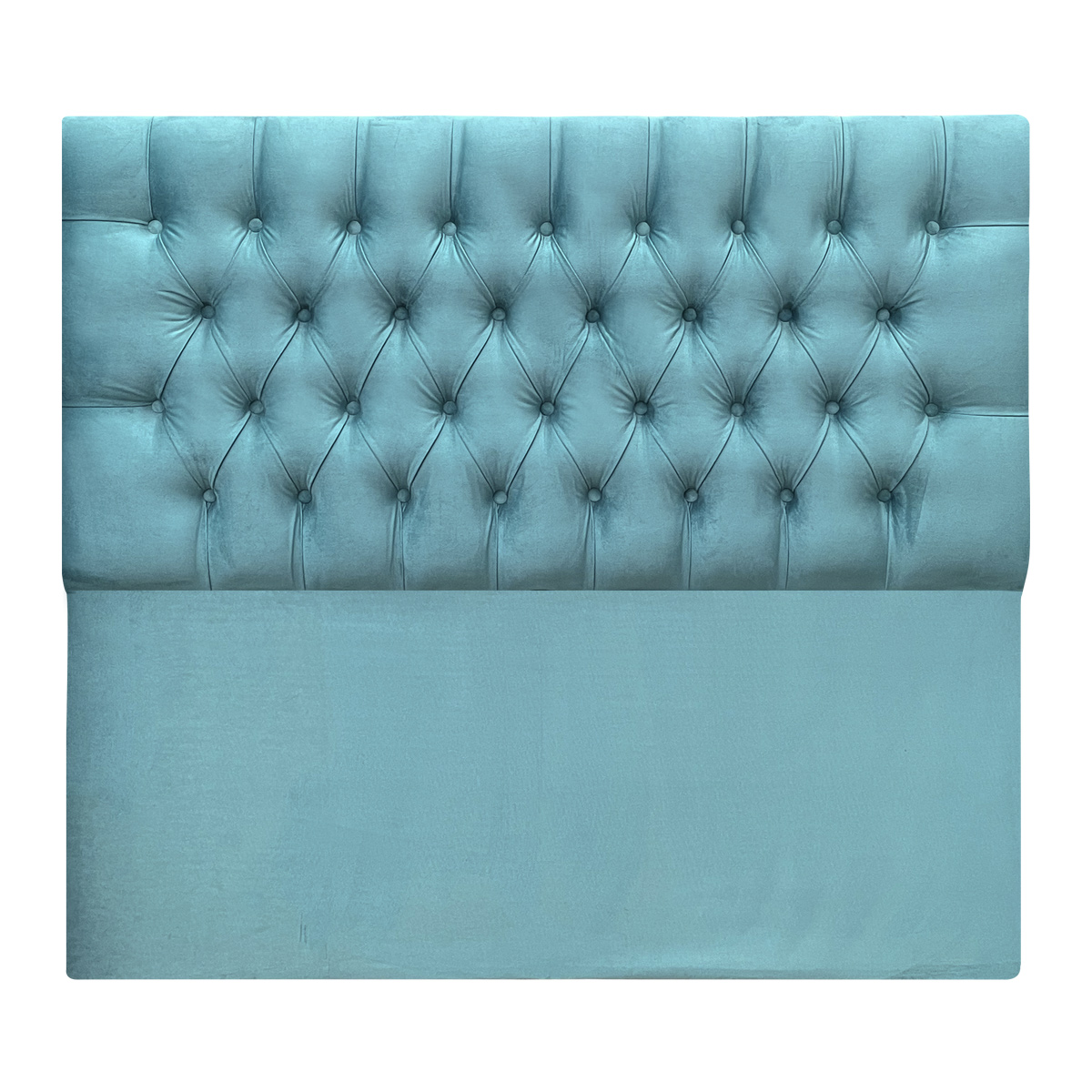 Espacio Hogar - Respaldo Capitone Premium Super King Felpa Turquesa