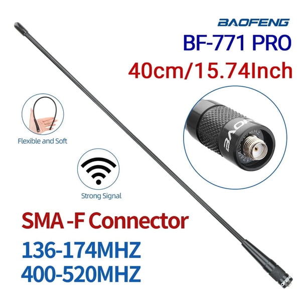 Antena Baofeng NA-771 Dual Band VHF UHF SMA-F Alta Ganancia 2.15-3dBi 144-430MHz para Radios Baofeng UV-5R UV-82 BF-888S Mayor Alcance Señal Profesional