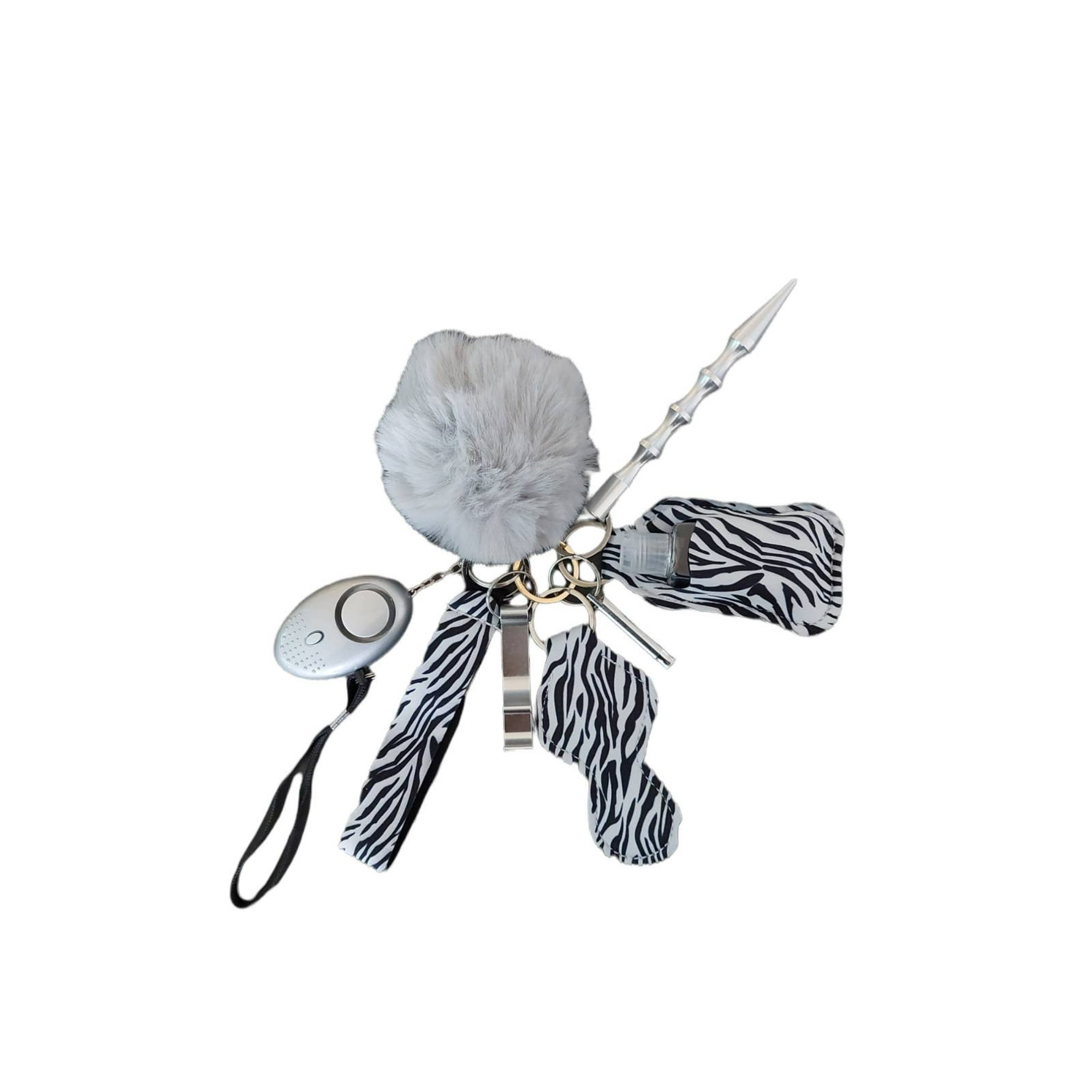 Mundo Eve - Juego Llavero Defensa Personal Con Alarma Diseño Cebra