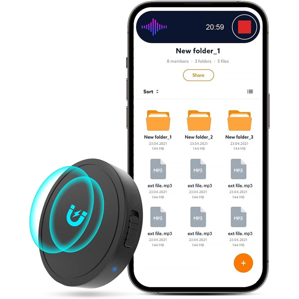 Grabadora Nanezan 128gb Magnática 1600h Voz Activada
