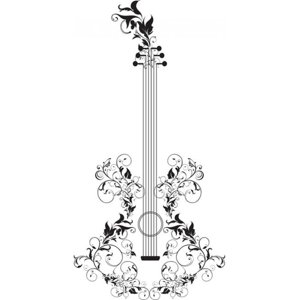 Rienda Libre Graphics - Decomural Floral Guitar Music Ws-17808