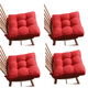 thumbnail image 1 of Xiao Hua Cojín Cuadrado Grueso Rojo para Silla de Comedor -4 Piezas, Cojín de Encaje Suave Que Reduce la Presión, Cojín Antideslizante para Silla de Comedor para Sala de Estar Silla de Ocio, 19.69 X, 1 of 5
