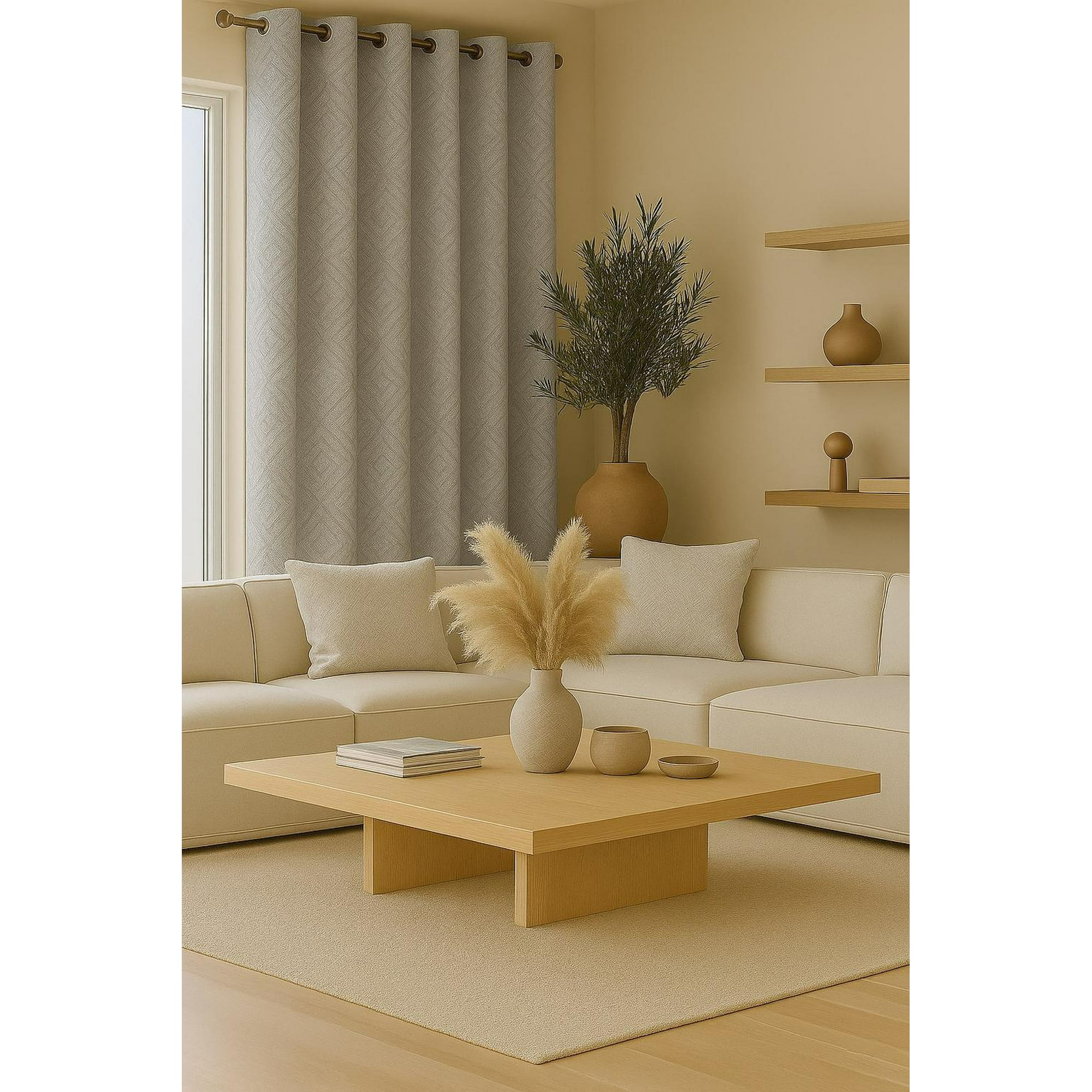 Clems - Cortina Engomada Termica 100% Blackout 135x225 Gris 135x225