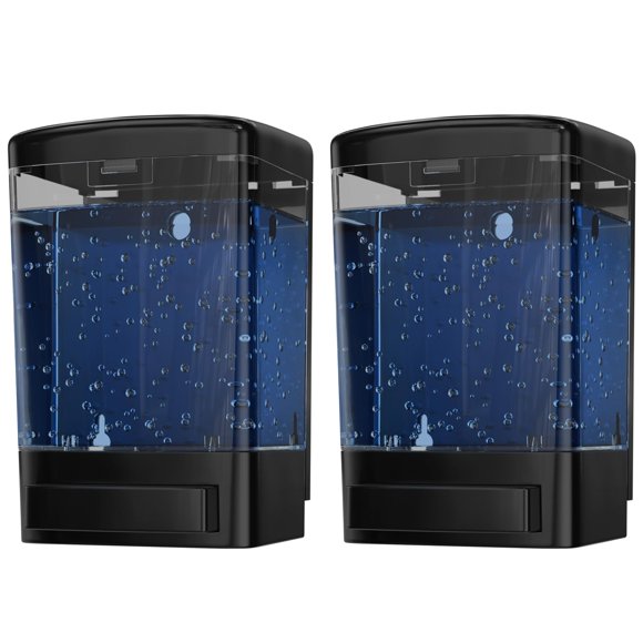 Dispensador de jabón EnBath 2 unidades 1000 ml negro de montaje en pared