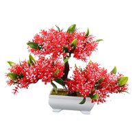 Bothyi - Árbol De Bonsái Artificial, Decoración De Plantas Artificiales Para Granja, Estante De Oficina, Rojo