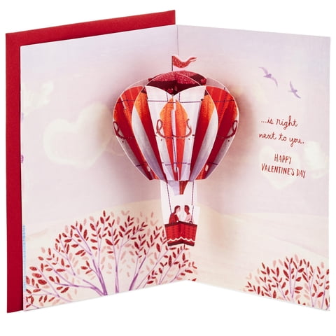 Hallmark - Tarjeta Desplegable Para El Día De San Valentín, Con Diseño De Globo Aerostático, De Papel, Maravill