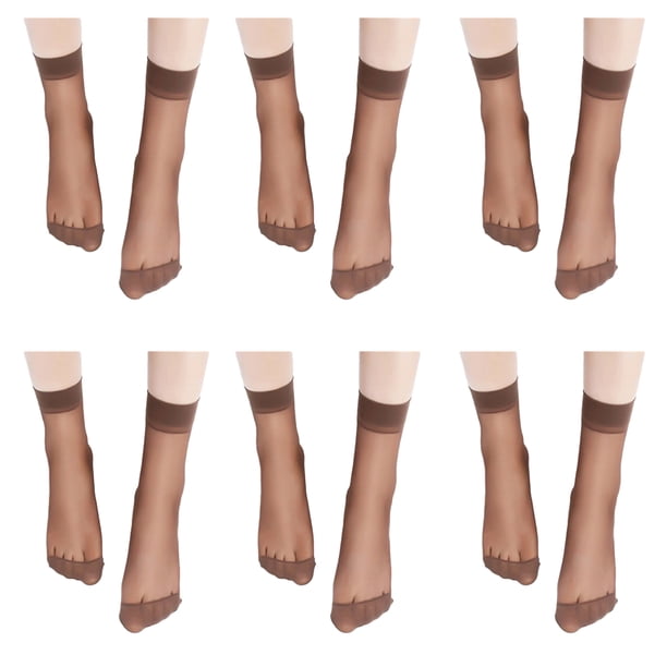 12 pares de calcetines tobilleros transparentes para mujer, color piel, ultrafinos, frescos y de seda transparente.