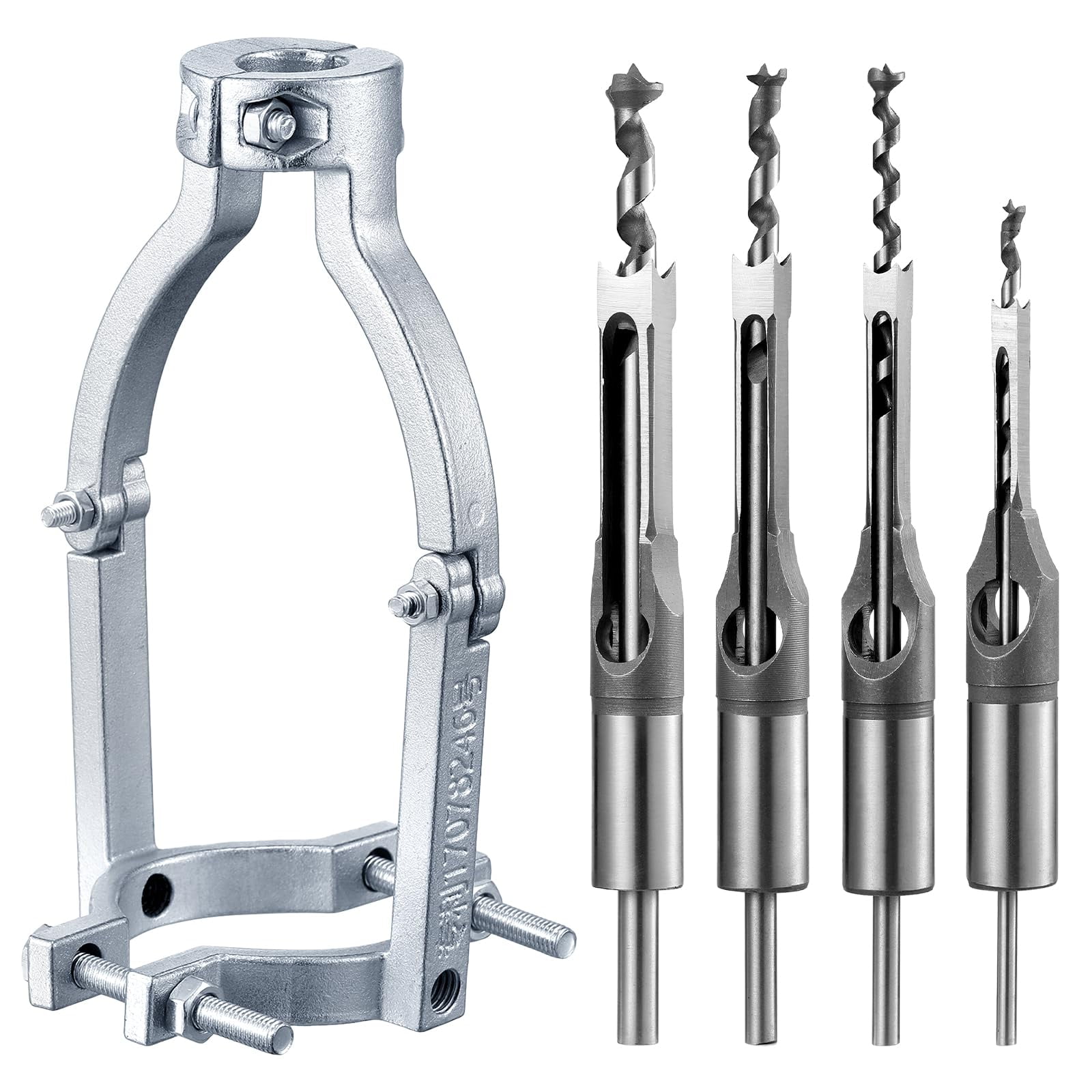 Xusx111 - Adaptador De Broca De Agujero Cuadrado Con Broca De Agujero Cuadrado De 4 Piezas, Accesorio De Morteza Para Prensa De Taladro, Máquina De Morteza, Accesorio De Herramienta Eléctrica Para Máq